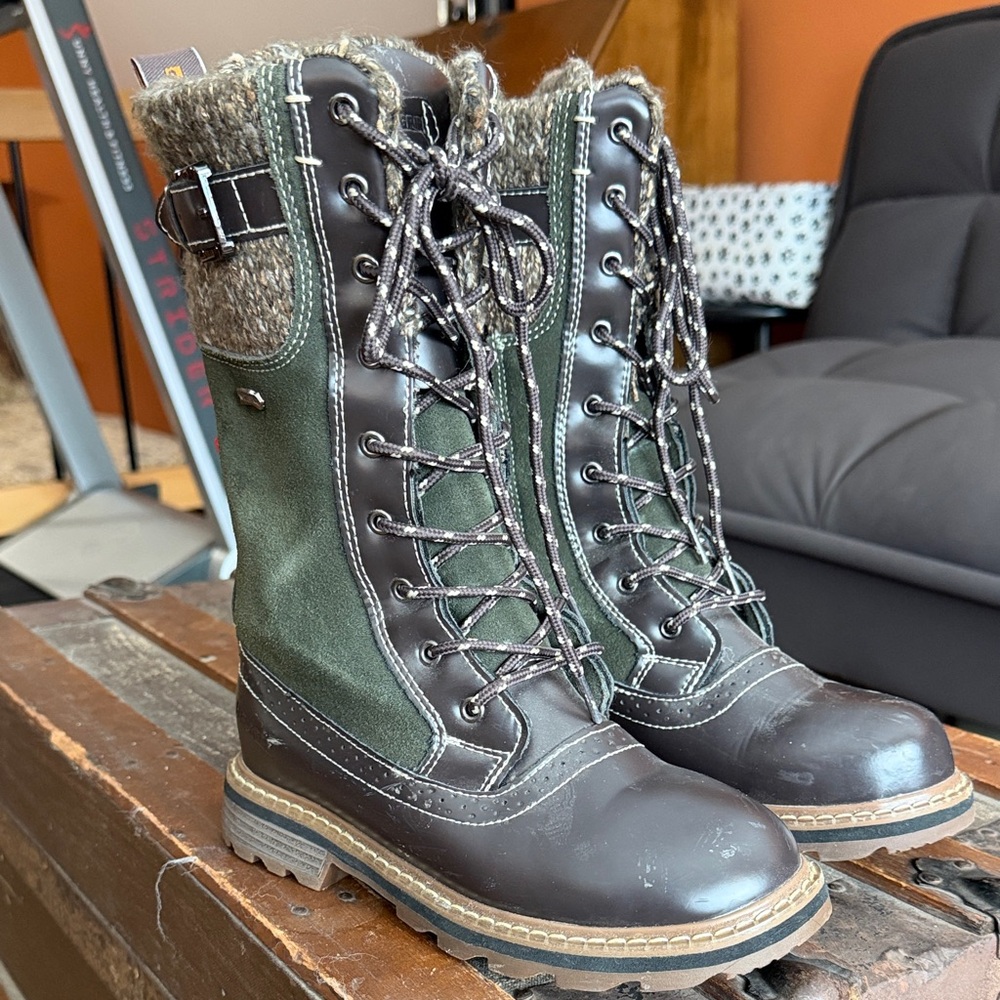 NexGrip Green and Brown Women's Boots- waterproof and warm!